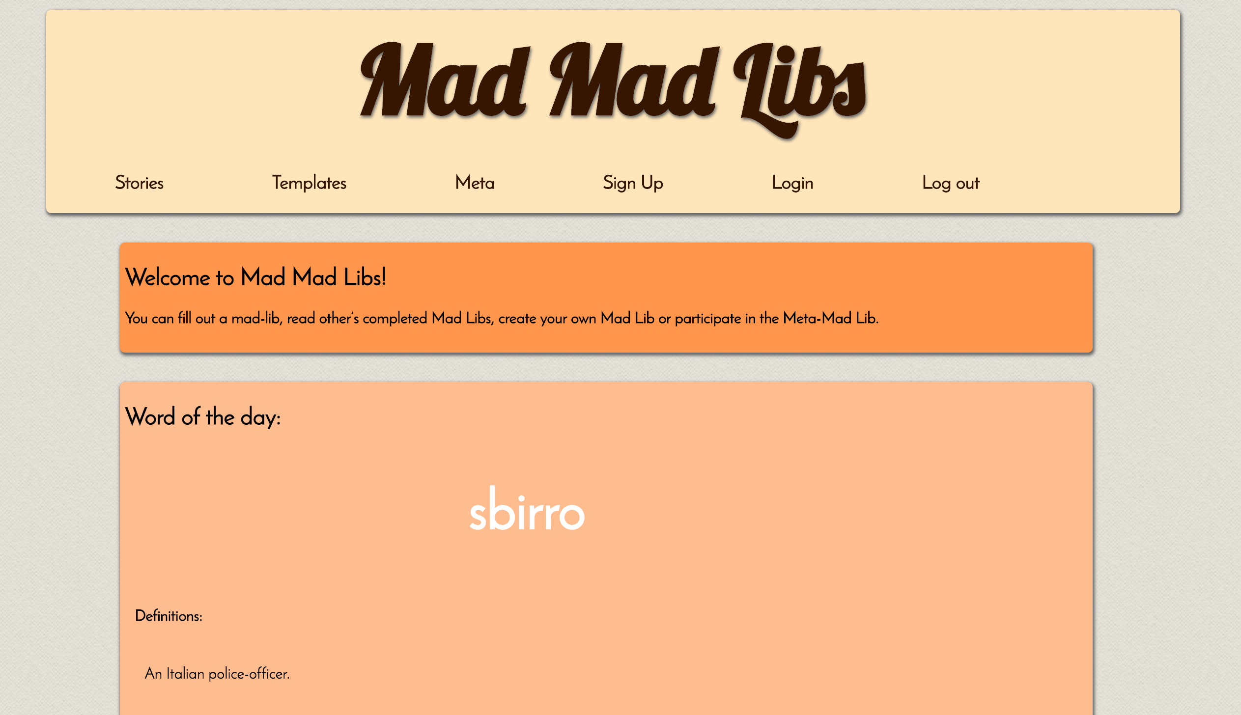 Mad Mad Libs